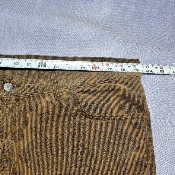 Run & Fly Brown Corduroy Paisley Flared Bell Bottom Pants Women's Sz 36R (38x32) - Picture 11 of 16